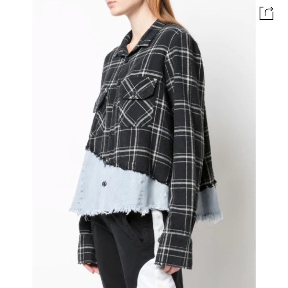 GREG LAUREN Women’s Studio Plaid Shirt In Black